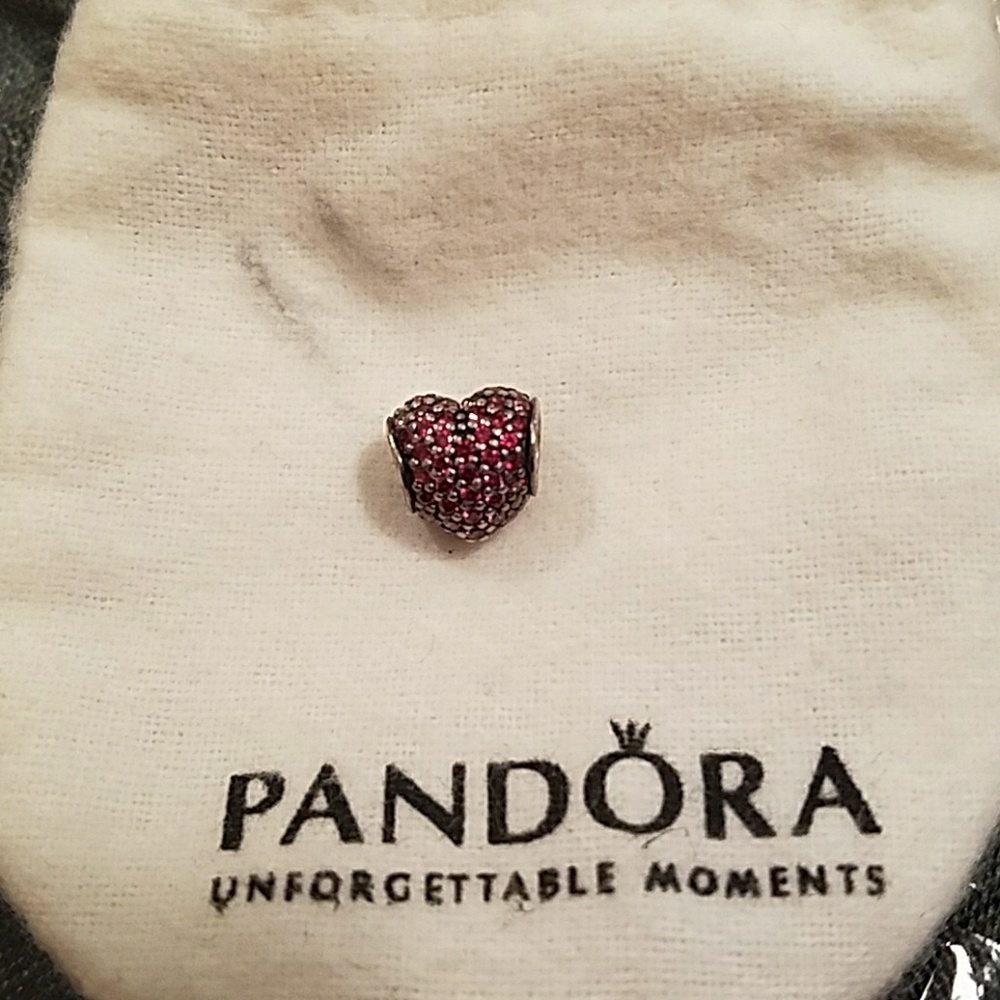 Pandora Red Pave Heart Charm 》》FINAL PRICE DROP